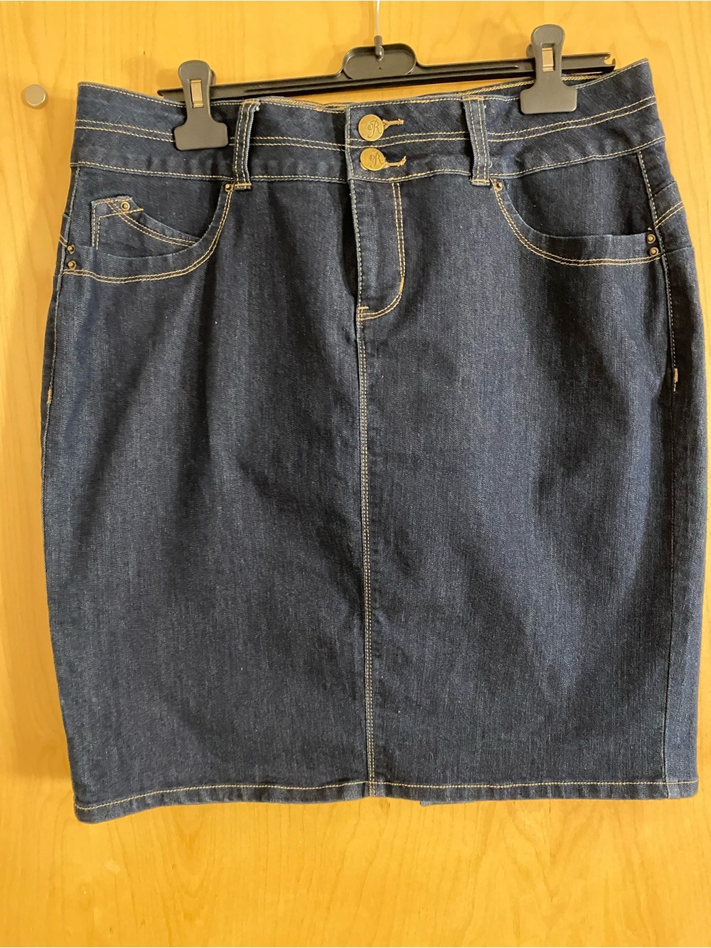 Royalty For Me Dark Blue Denim Pencil Skirt